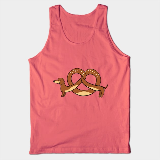 Pretzel and a Wiener on White Tank Top by Fellball